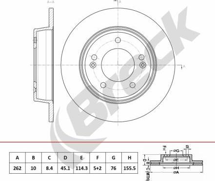 Breck BR 084 SA100 - Тормозной диск autospares.lv