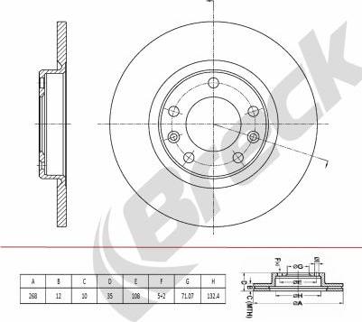 Breck BR 080 SA100 - Тормозной диск autospares.lv