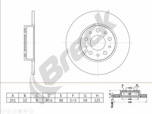 Breck BR 082 SA100 - Тормозной диск autospares.lv