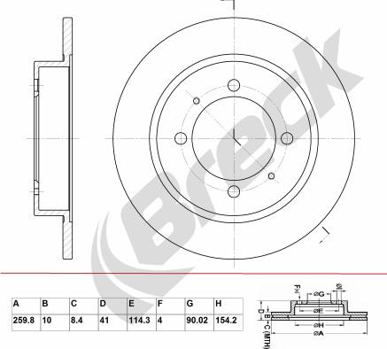 Breck BR 030 SA100 - Тормозной диск autospares.lv