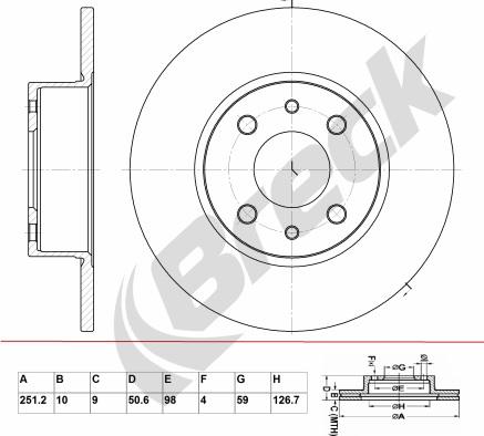 Breck BR 033 SA100 - Тормозной диск autospares.lv