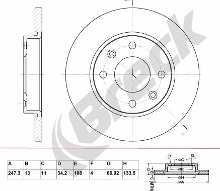 Breck BR 032 SA100 - Тормозной диск autospares.lv