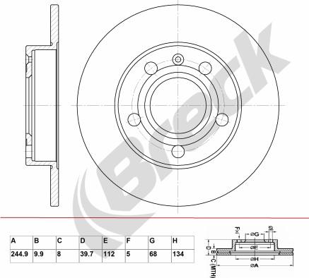 Breck BR 037 SA100 - Тормозной диск autospares.lv