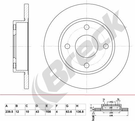 Breck BR 024 SA100 - Тормозной диск autospares.lv