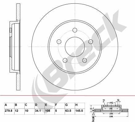 Breck BR 025 SA100 - Тормозной диск autospares.lv