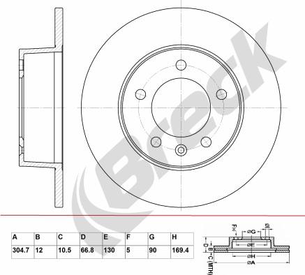 Breck BR 021 SA100 - Тормозной диск autospares.lv