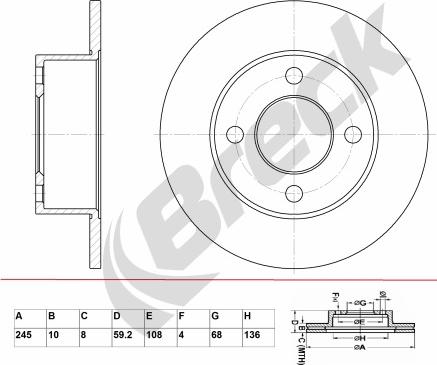 Breck BR 023 SA100 - Тормозной диск autospares.lv