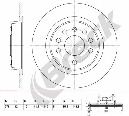 Breck BR 027 SA100 - Тормозной диск autospares.lv