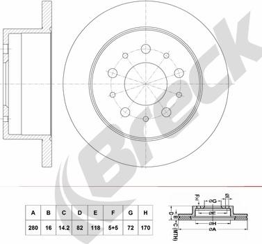 Breck BR 075 SA100 - Тормозной диск autospares.lv