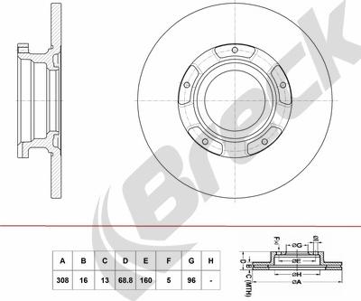 Breck BR 073 SA100 - Тормозной диск autospares.lv