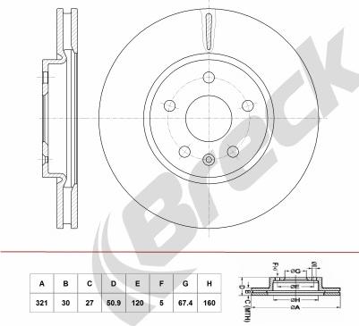 Breck BR 396 VA100 - Тормозной диск autospares.lv