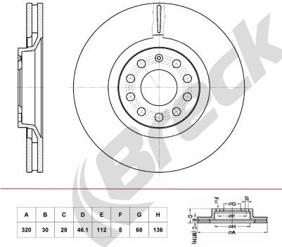 Breck BR 390 VA100 - Тормозной диск autospares.lv