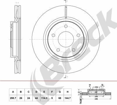 Breck BR 398 VA100 - Тормозной диск autospares.lv