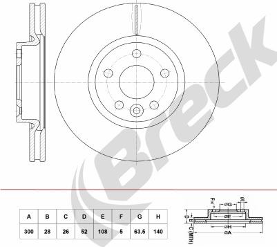 Breck BR 392 VA100 - Тормозной диск autospares.lv