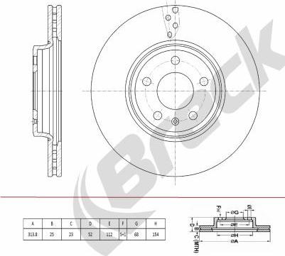 Breck BR 397 VH100 - Тормозной диск autospares.lv