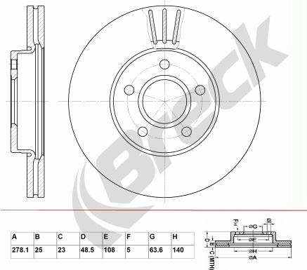 Breck BR 345 VA100 - Тормозной диск autospares.lv