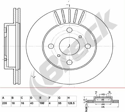 Breck BR 340 VA100 - Тормозной диск autospares.lv