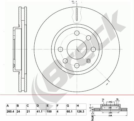 Breck BR 341 VA100 - Тормозной диск autospares.lv