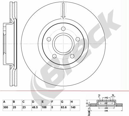 Breck BR 355 VA100 - Тормозной диск autospares.lv