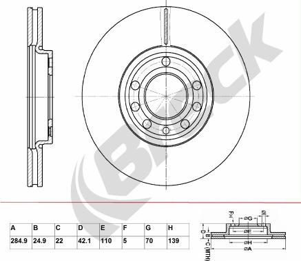 Breck BR 351 VA100 - Тормозной диск autospares.lv