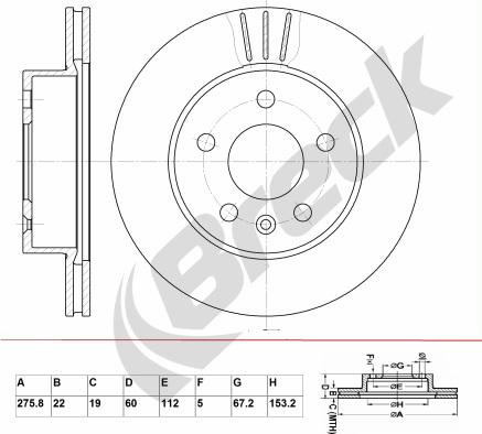 Breck BR 358 VA100 - Тормозной диск autospares.lv