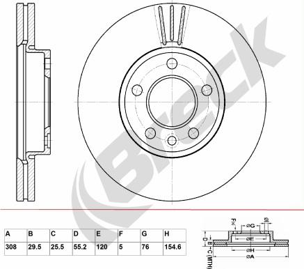 Breck BR 360 VA100 - Тормозной диск autospares.lv