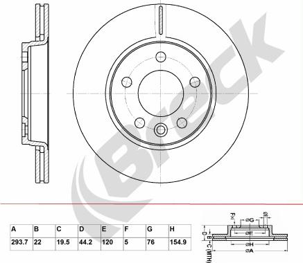 Breck BR 361 VA100 - Тормозной диск autospares.lv