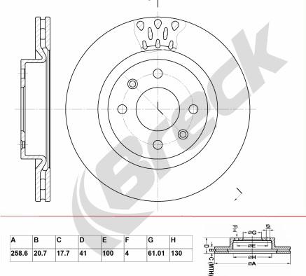 Breck BR 304 VA100 - Тормозной диск autospares.lv