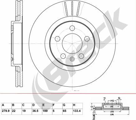 Breck BR 303 VA100 - Тормозной диск autospares.lv