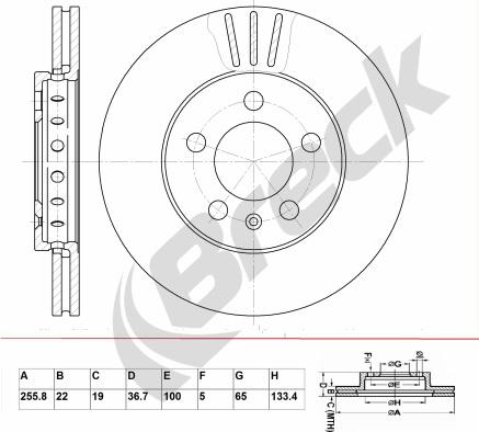 Breck BR 302 VA100 - Тормозной диск autospares.lv