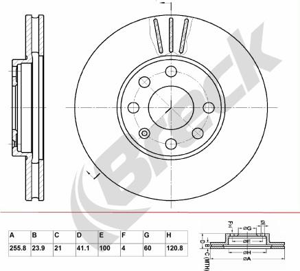 Breck BR 307 VA100 - Тормозной диск autospares.lv