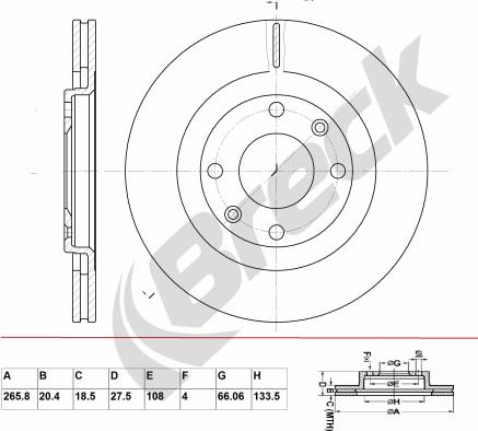 Breck BR 314 VA100 - Тормозной диск autospares.lv