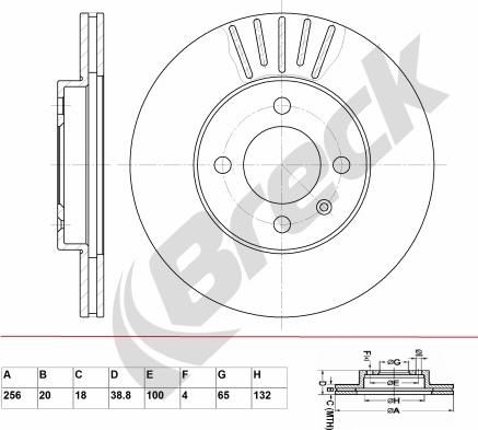 Breck BR 313 VA100 - Тормозной диск autospares.lv