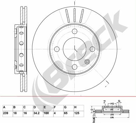 Breck BR 317 VA100 - Тормозной диск autospares.lv