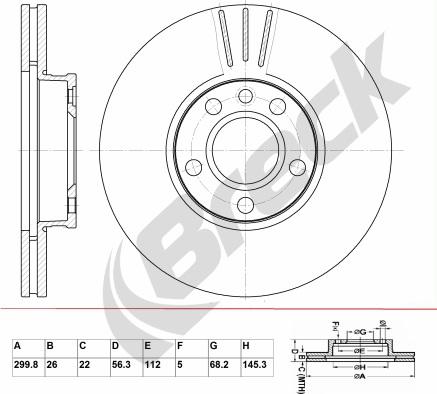 Breck BR 386 VA100 - Тормозной диск autospares.lv