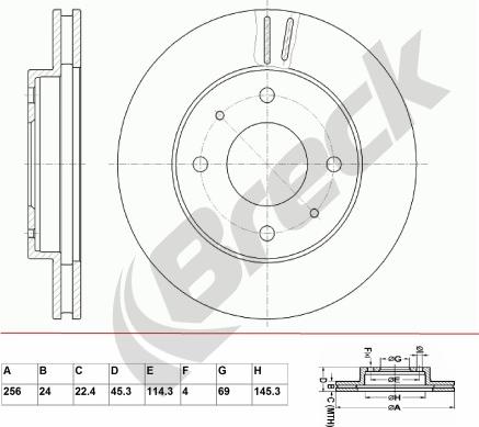 Breck BR 380 VA100 - Тормозной диск autospares.lv