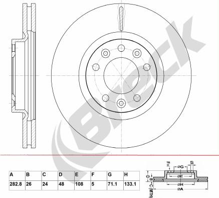 Breck BR 382 VA100 - Тормозной диск autospares.lv