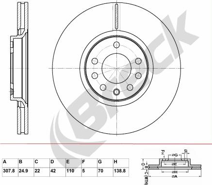 Breck BR 339 VA100 - Тормозной диск autospares.lv