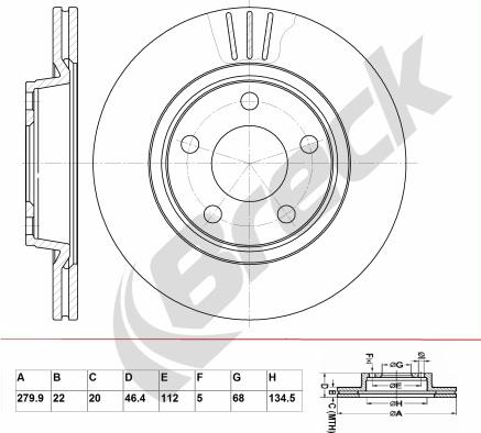 Breck BR 335 VA100 - Тормозной диск autospares.lv