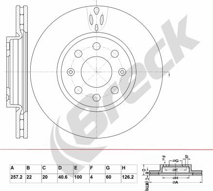 Breck BR 330 VA100 - Тормозной диск autospares.lv