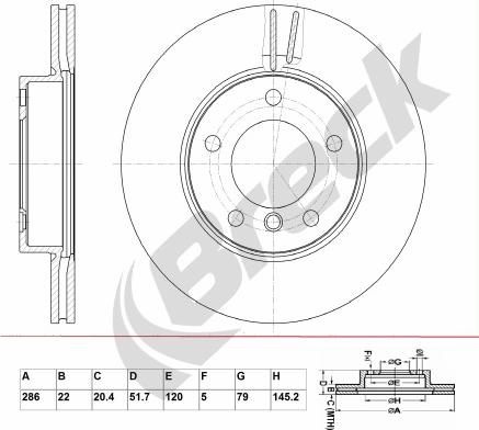 Breck BR 332 VA100 - Тормозной диск autospares.lv