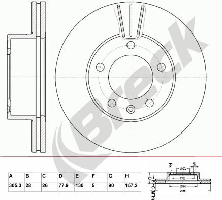 Breck BR 337 VA100 - Тормозной диск autospares.lv