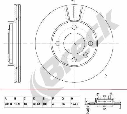 Breck BR 321 VA100 - Тормозной диск autospares.lv