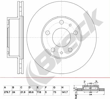 Breck BR 323 VA100 - Тормозной диск autospares.lv