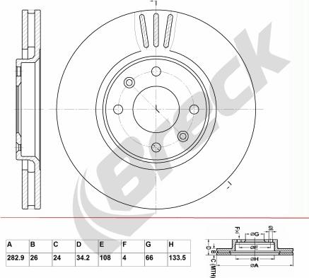 Breck BR 322 VA100 - Тормозной диск autospares.lv