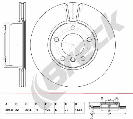 Breck BR 375 VA100 - Тормозной диск autospares.lv