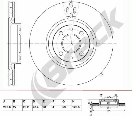 Breck BR 376 VA100 - Тормозной диск autospares.lv