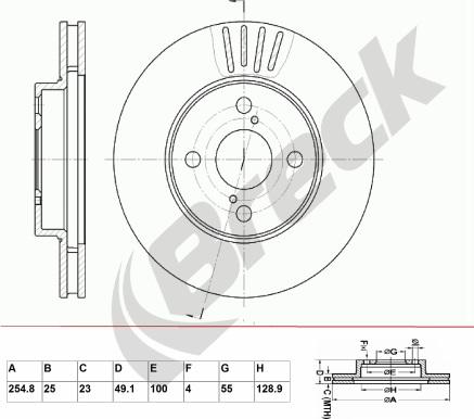 Breck BR 378 VA100 - Тормозной диск autospares.lv