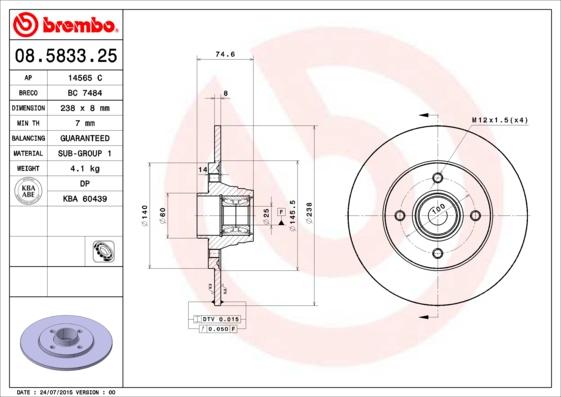 Breco BC 7484 - Тормозной диск autospares.lv