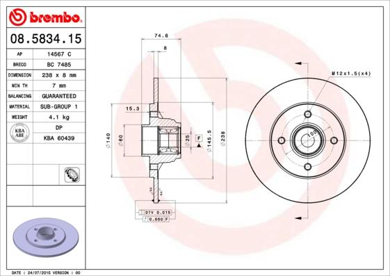 Breco BC 7485 - Тормозной диск autospares.lv